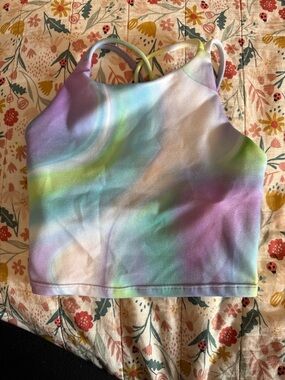 Athleta Girls Pastel Tie-Dye Tank Top in Purple, Blue, Green